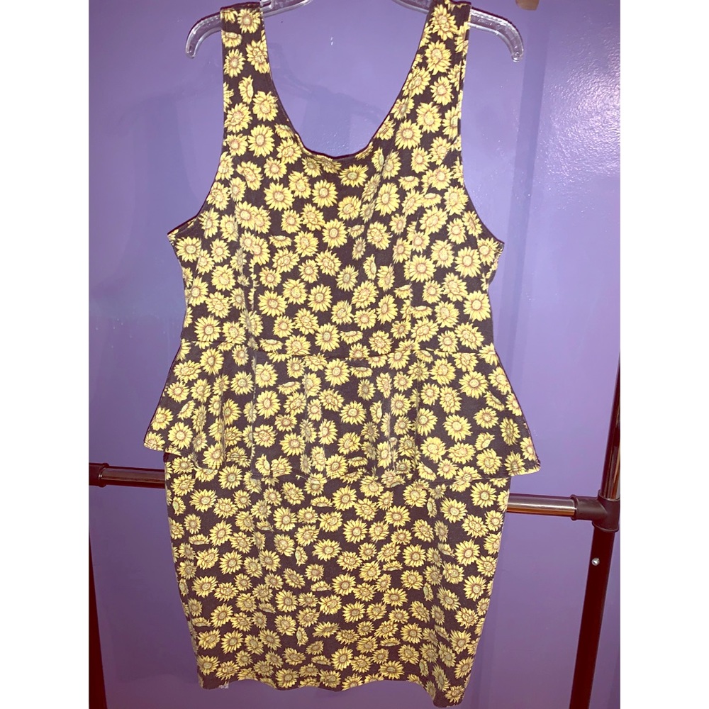 Sunflower midi Peplum dress